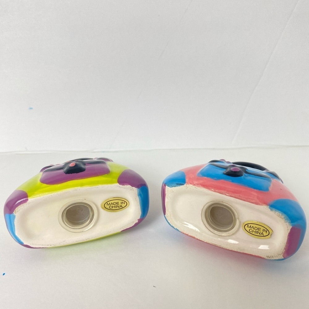 Vintage & Collectible Ceramic Purse Serving Salt & Pepper Shakers. Multi Colors. - Picture 3 of 9